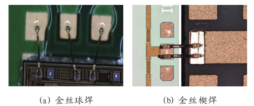 金絲球焊與金絲楔焊示意圖